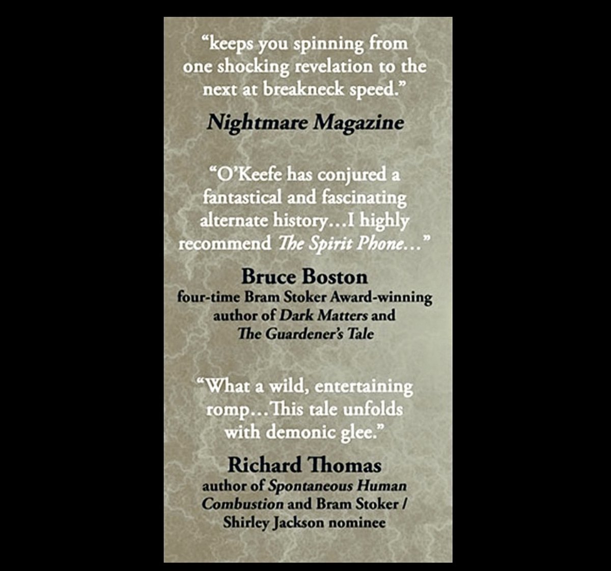 #TheSpiritPhone #DarkFantasy #SpeculativeFiction #SupernaturalFiction #OccultFiction #ScienceFantasy #WeirdFiction #Adventure #Suspense #AlternateHistory #prrequest #ThomasEdison #NikolaTesla #AleisterCrowley #19thCentury #VictorianEra
To learn more:
 buff.ly/3abjIaf