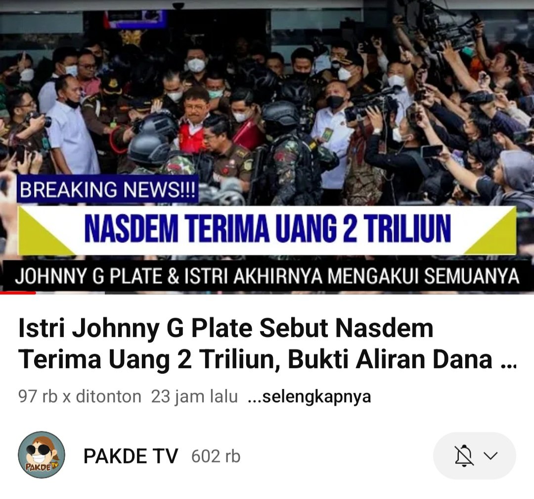 Ini kali yg jd penyebab om bewok kebakaran jenggot.
Kena nanti hasil investigasi ditemukan bukti²  bhwa benar ada aliran dana ke @NasDem , maka sbg laki2 sejati Surya Paloh hrs gentle utk memenuhi janji membubarkan partainya.
Jika ingkar, selamanya dia akan diingat sbg PECUNDANG!