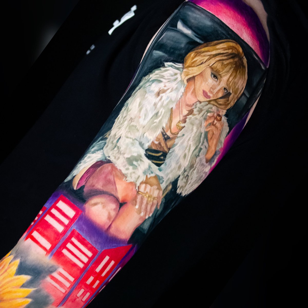 SourPatchNick's tweet photo. Tattoo I finished of @Sarah_StVincent . This was an awesome piece to get to do for an awesome client https://t.co/BKqNdi19kC