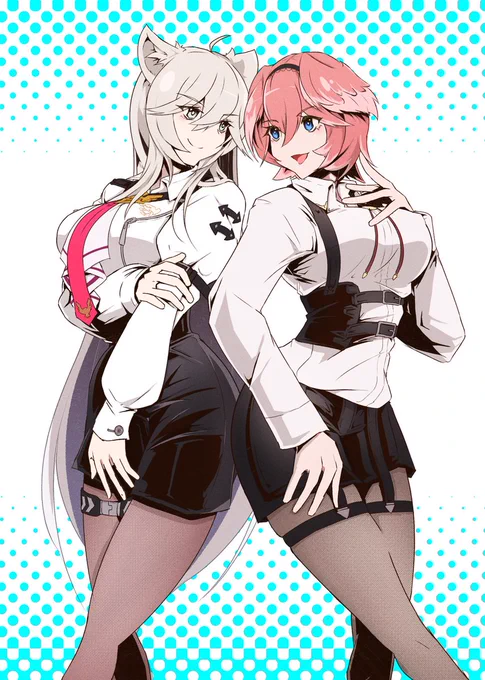 ししろんとルイルイの衣装チェンジ描きました。 可愛い末っ子な2人の組み合わせ大好きです #ししらーと #Luillust