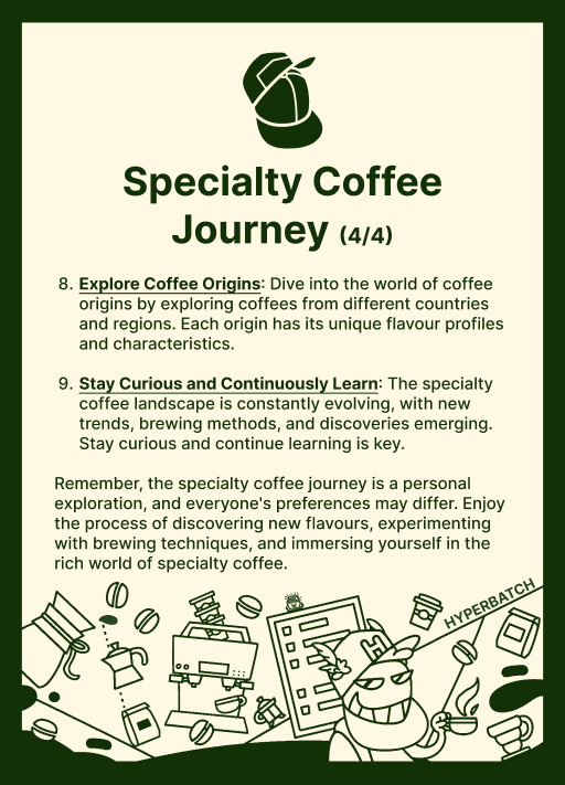 0xBatch's tweet photo. 49 #SpecialtyCoffeeJourney (4/4)
"Every journey begins with a single step."
Probably nothing. I will spend some fun time researching the world of coffee and bring to you some bite-size knowledge daily. #Hyperbatch https://t.co/Vhh5EEscSU