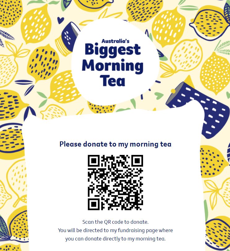 Please donate to the McLardy McShane Biggest morning tea page. 
We will be hosting our Mc Mc biggest morning tea
 on 24/05/23
Supporting Cancer Council