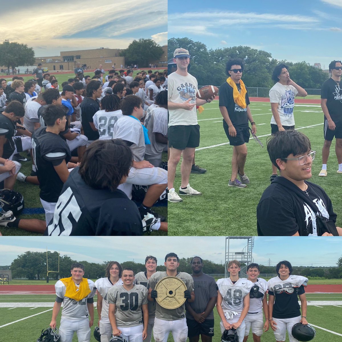 The last rep was completed in Spring Ball 2023! Congrats to the Competition team winner- FUEGO! Former Cougars enjoying the action! ALL IN 🐾 🏈 #clarktexas