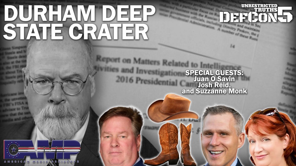 patriottvnet's tweet photo. Tune into tonight's episode of Unrestricted Truths as @JamesGrundvig interviews Juan O Savin, @realjoshuareid, and @Trumpertarian about the DURHAM DEEP STATE CRATER!

Click the link below to watch:
https://t.co/TaAotafnwr

#DurhamReport #DurhamProbe #DeepState #JohnDurham https://t.co/TZ27Bm6s22