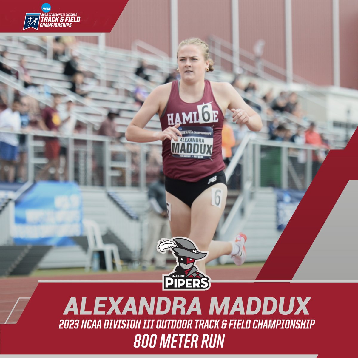 HUPipers's tweet photo. W 🏃‍♀️ | Alexandra Maddux Qualifies For 2023 NCAA Division III Outdoor Track &amp; Field Championship!

📰 https://t.co/BzhvQHCBlB https://t.co/oZUHorAjEU