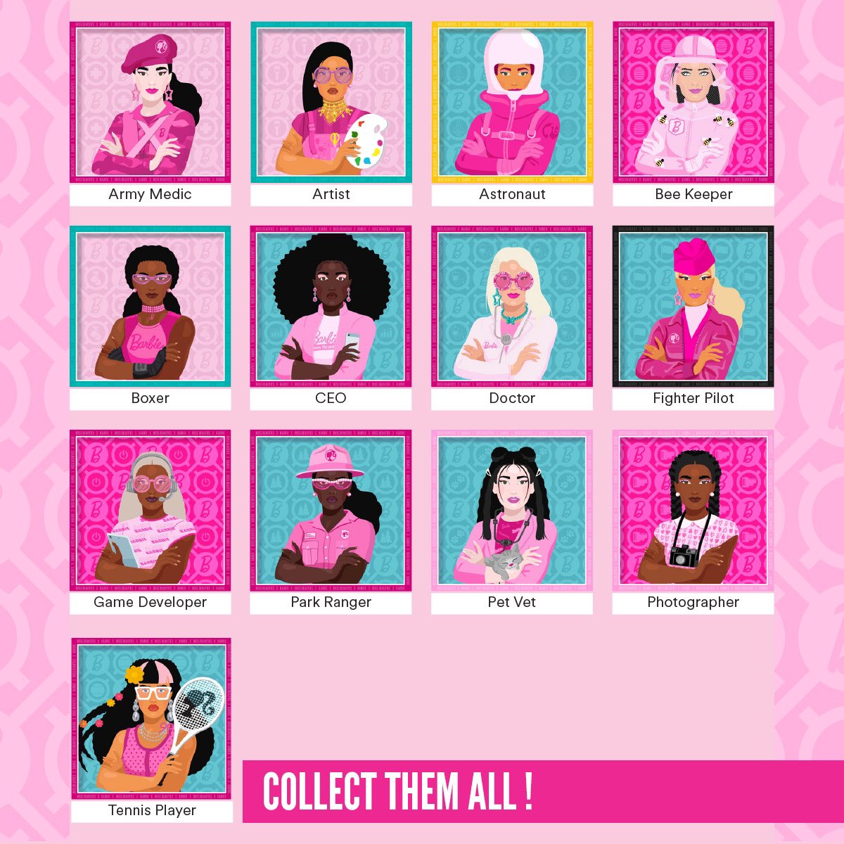Which #BossBeautiesxBarbies did you get?  Was anyone able to find all 13 careers 👀💕

Find them while you can! Sale ends Saturday at 11:59 PM PST 💞💖💞

➡️ ow.ly/qtXO50Os584