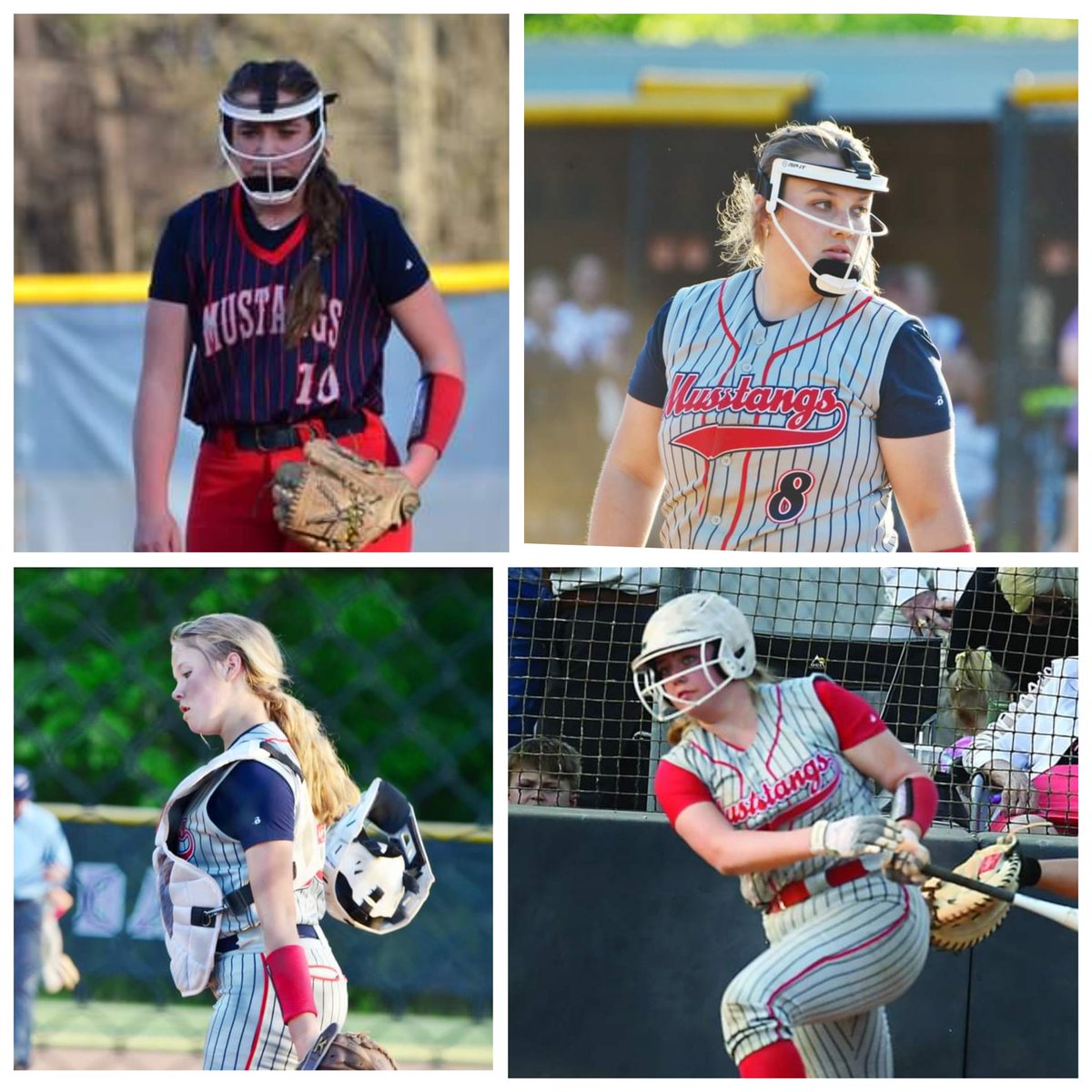 Congratulations to these East Rowan Lady Mustangs Softball players for being selected All-Conference this year. Eleni Miller, Chloe Shank, Kori Miller, Maddie Roberts.