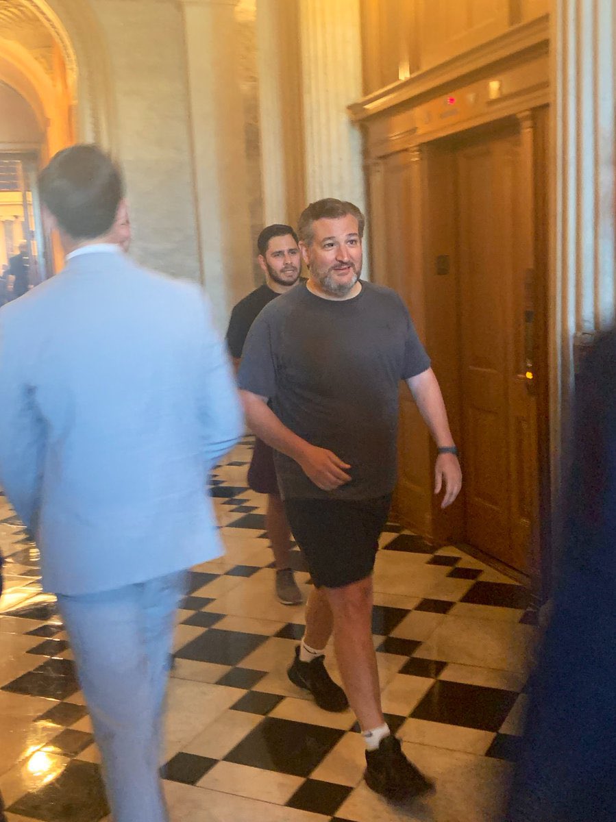 harryjsisson's tweet image. For all of the Republicans attacking John Fetterman for wearing a hoodie and shorts at a press conference - Why didn’t you do the same when Ted Cruz wore gym clothes to the Senate? 

Bunch of hypocrites.