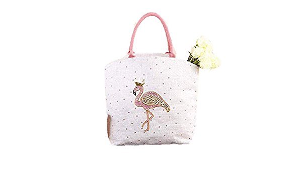 From Two's Company Our Fun Flamingo Sequin Beaded Jute Tote Bag 🦩 #GiftGivingSimplified #Gifts #GiftShop #ShopLocal #CaldwellNJ 🇺🇸 #SmithCoGifts 💙
