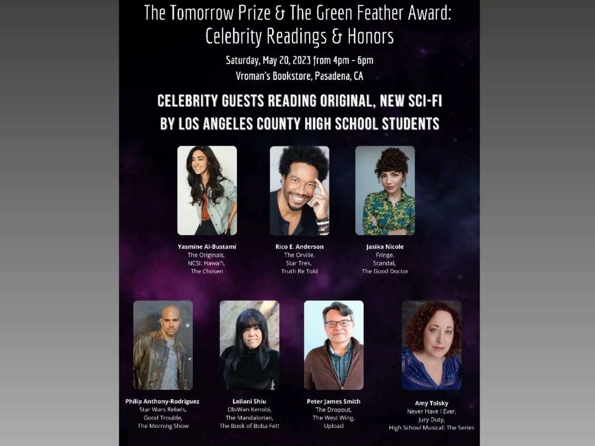 IAmRicoAnderson's tweet image. Excited to co-host w/ @tamarakrinsky the Tomorrow Prize + Green Feather Award Ceremony for the @omegascifiawards this Saturday, May 20th with celeb readers:

•@iamricoanderson
•@jasikaistrycurious 
•@philanthonyrod 
•@leilanishiu 
• @pjsactor
• @amy.tolsky