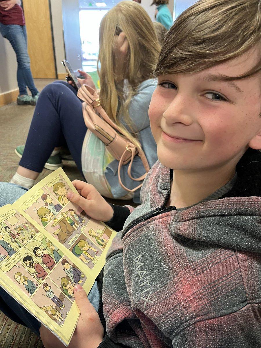 Waiting patiently for Raina Telgemeier <a href="/anchlibrary/">Anchorage Public Library</a>