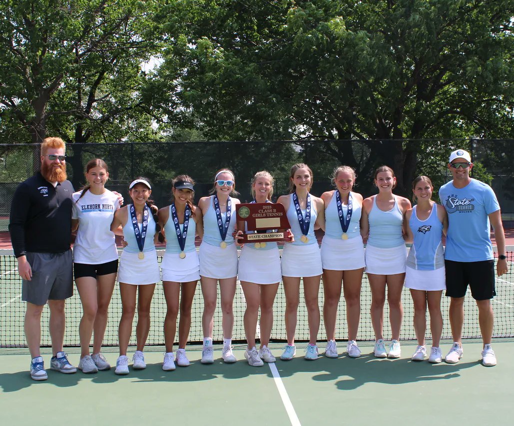 elknorthtennis's tweet image. 2023 CLASS B STATE CHAMPS!🏆

#back2back #yesplease #gowolves
