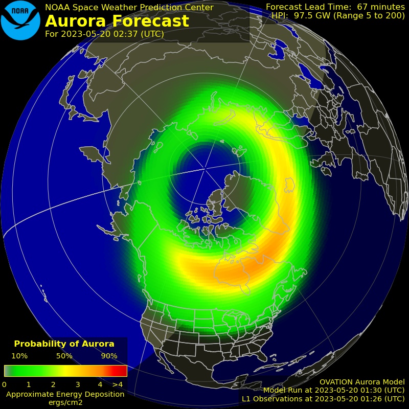 PASS IT ON: A #solarstorm is in progress! Northern Lights likely in Canada & northern U.S. tonight if you have clear sky. #NorthernLights #Aurora