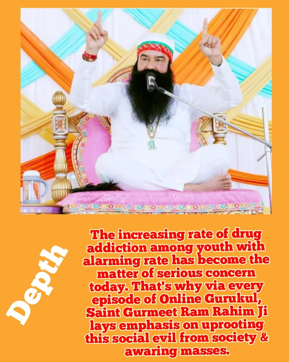 #DepthCampaign started by Saint Gurmeet Ram Rahim Ji is a fight against the monster of drug let us I'll participate in this campaign nd support the youth and other peoples to get away from drugs and make our country drugs free.