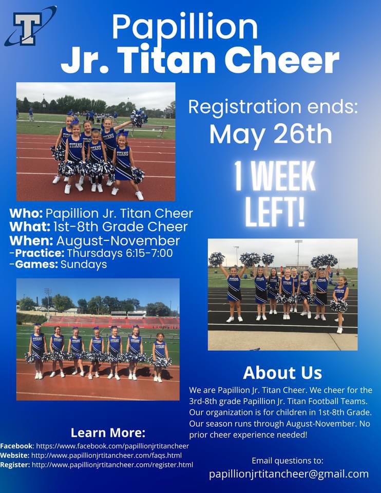 JrTitanCheer's tweet photo. @jrtitanfootball @PLS_activities https://t.co/xOwYSdSWv4