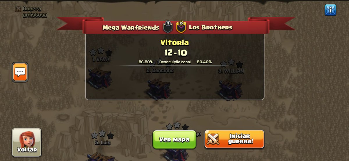 Mega Warfriends (@mwarfriends) on Twitter photo Tournament: <a href="/EonLeagueOff/">Eon League</a>
Opponent: <a href="/LosBrothers__/">Los Brothers</a>
Gg guys! @Dentinh61737442 @EMPIRE_BR_Jorge <a href="/gui_yondaime/">Gui Santos 🕵🏻</a> <a href="/juniorsagapeug2/">vavá</a> <a href="/Lost_prado/">Bruno</a> @Lu153duard0 <a href="/WILLIAN_coc/">WILLIAN</a> <a href="/CalilCoc/">Calil_COC</a> Tournament: <a href="/EonLeagueOff/">Eon League</a>
Opponent: <a href="/LosBrothers__/">Los Brothers</a>
Gg guys! @Dentinh61737442 @EMPIRE_BR_Jorge <a href="/gui_yondaime/">Gui Santos 🕵🏻</a> <a href="/juniorsagapeug2/">vavá</a> <a href="/Lost_prado/">Bruno</a> @Lu153duard0 <a href="/WILLIAN_coc/">WILLIAN</a> <a href="/CalilCoc/">Calil_COC</a>