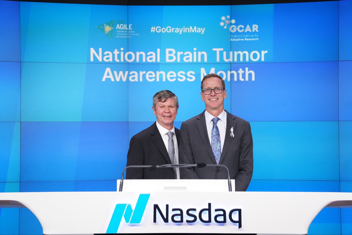 Congratulations to @GCAResearch & @Kintara_Thera for ringing the NASDAQ closing bell with our #GBMAGILE partners, patients, caregivers, and physicians united to raise awareness of the critical, unmet need for new treatment options for patients with GBM.