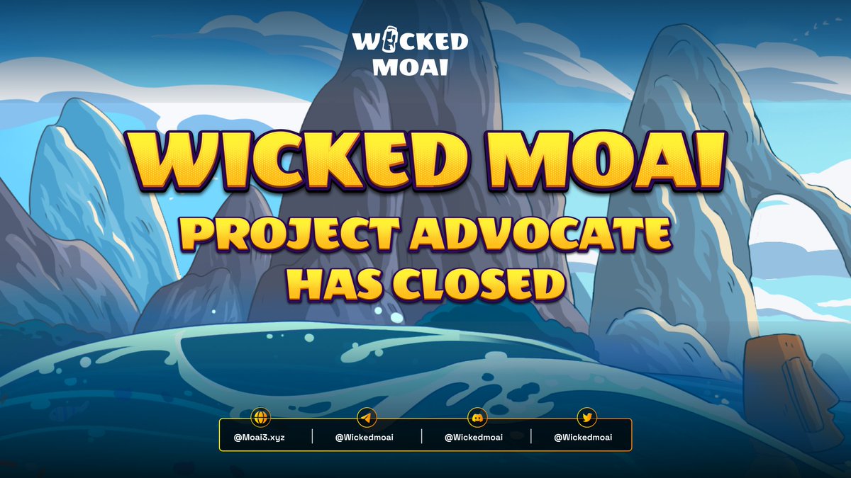 Moaigame's tweet photo. 💥WICKED MOAI ADVOCATE APPLICATION HAS CLOSED💥
📢Thank you all for applying and congrats to those who made it to the next stage!
Stay tuned for updates as we move to the qualification phase✅
Fun things are waiting ahead. Join us now!🔥
#WickedMoai #AdvocateProgram #NextLevel 🚀💯