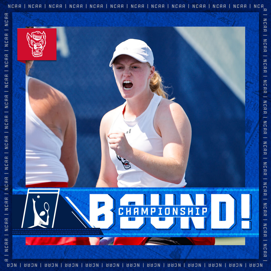theACC's tweet photo. Wolfpack ➡️ 𝗡𝗔𝗧𝗜𝗢𝗡𝗔𝗟 𝗖𝗛𝗔𝗠𝗣𝗜𝗢𝗡𝗦𝗛𝗜𝗣 🎾🏆

NC State will play for the NCAA Women's Tennis title tomorrow! https://t.co/GtZmSpGgRJ