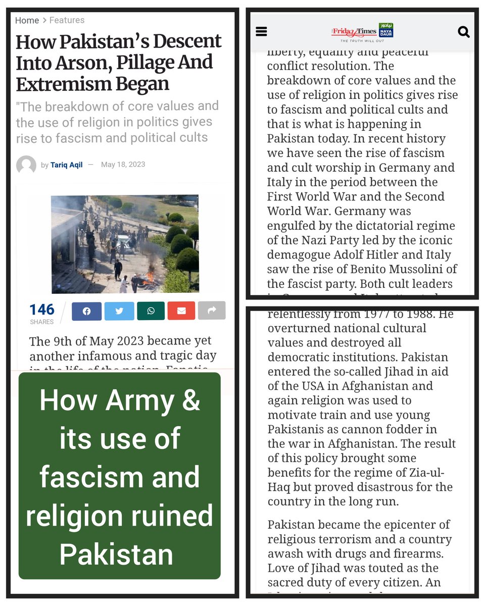 LageRahoKashmir: Thread on #PakistanUnderSeige
38) Tariq Aqil explains how #PakISI's & #PakISPR's use of facism & religious extremism led to  #PakistanCivilWar. Key words/phrases: #GenZia #Afghanistan #EpicenterOfTerror #LoveJihad #Extremism #establishme…