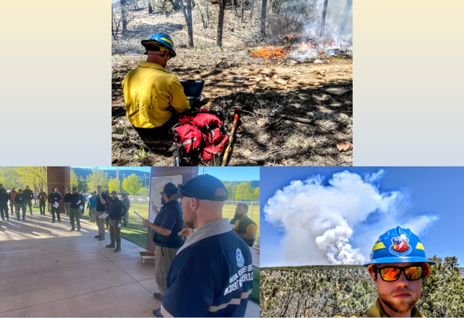 We've sent IMETs to 5 states for prescribed burns &amp; other missions, including <a href="/NWSGJT/">NWS Grand Junction</a> IMET Scott Stearns who is seen here supporting the San Juan NF near Durango, CO during prescribed burns earlier this month.  IMETs have been on wildfire missions in NC, GA, &amp; FL this year. 
2/2