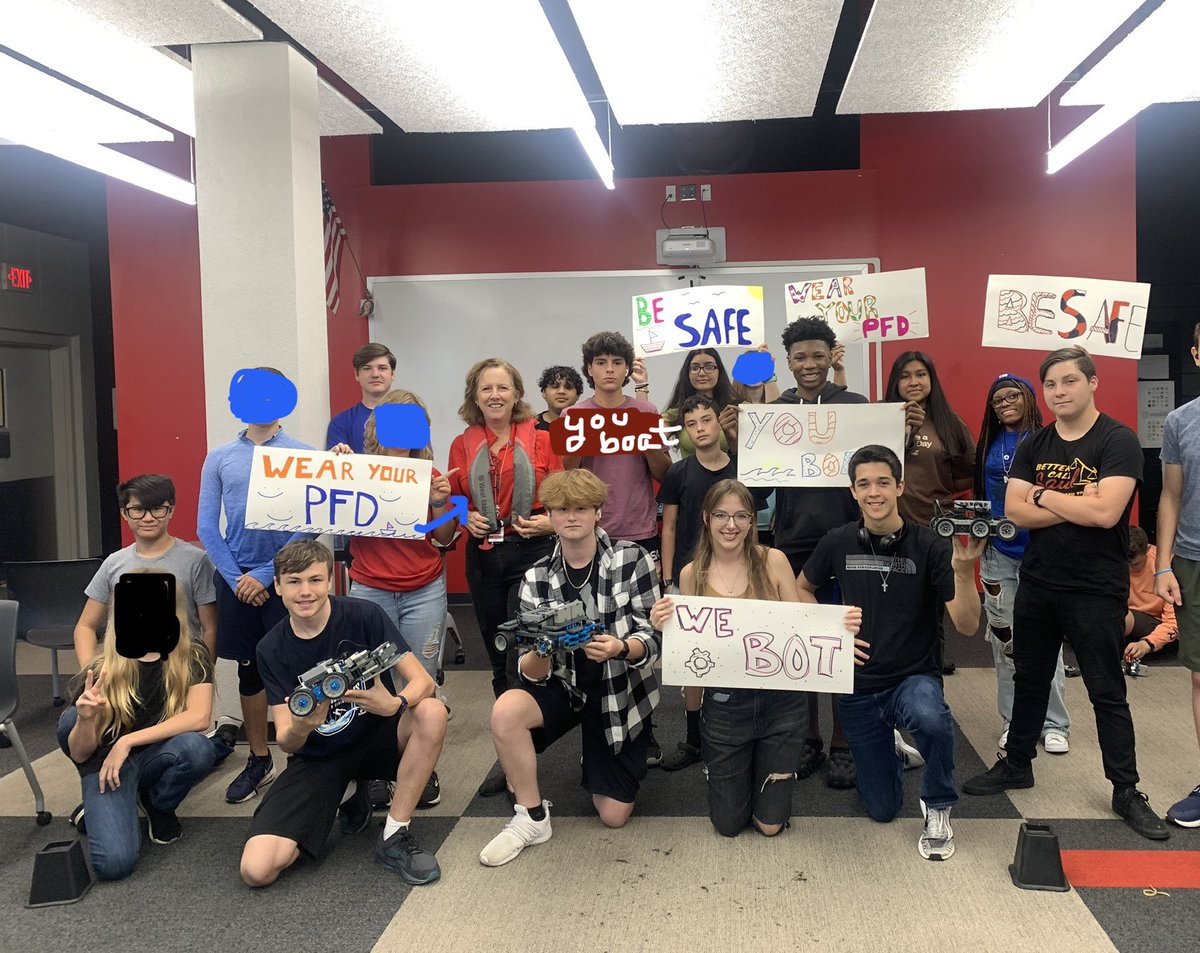 Dunedin high school robotics|STEAM students say “we BOT, you BOAT, be safe, wear your PFD. 

safeboatingcampaign.com/news/national-…

#WearYourLifeJacketAtWorkDay