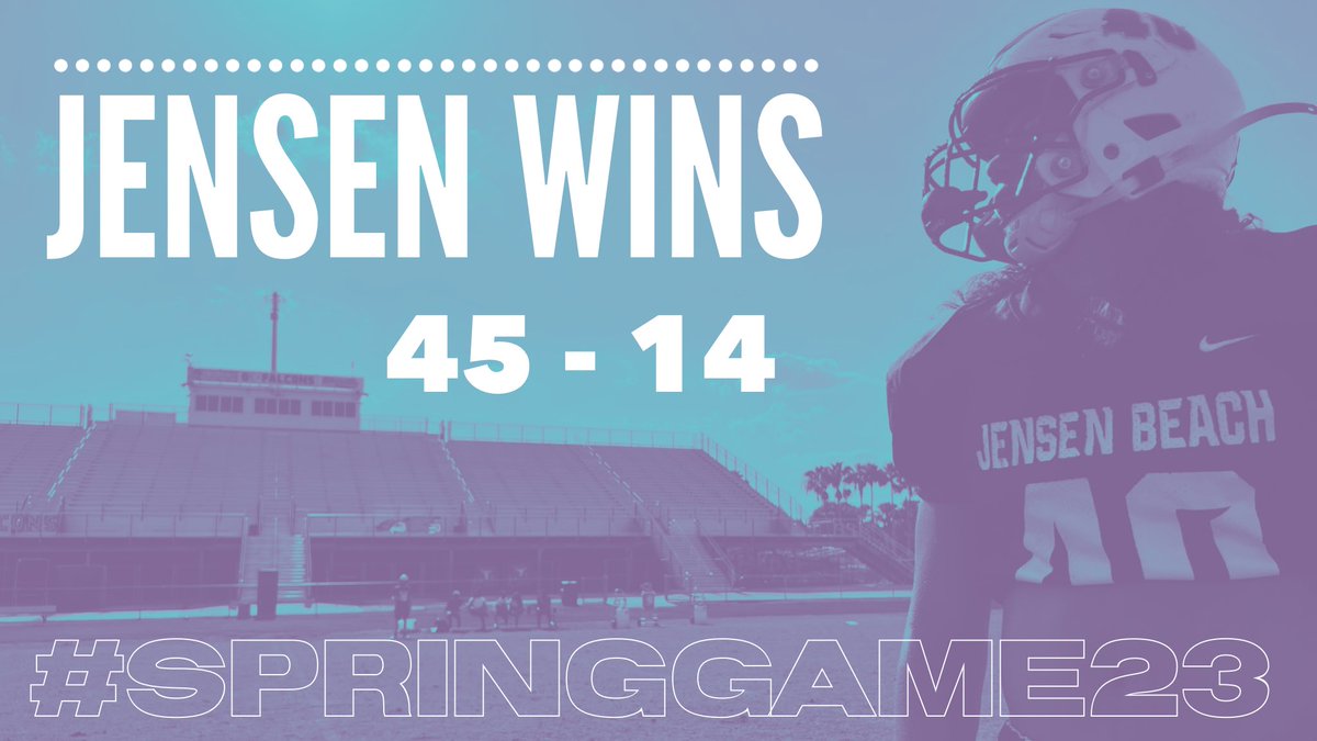 JensenFootball's tweet photo. Falcons Win the 2023 Spring Game! Final score Jensen 45 - Jupiter 14 
#BringTheRage @caffeyjbhs @CoachBerry247 https://t.co/JpJtwDbkjx