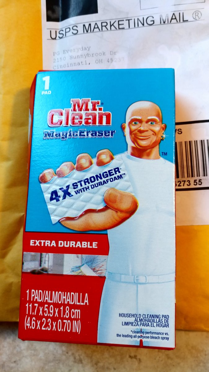 Thanks Procter & Gamble for #freesamplesbymail Mr. Clean Extra Durable Magic Eraser Pad. Very easy to use, cleans many surfaces. #SpringCleaning @pggoodeveryday @ProcterGamble @RealMrClean  #PGGoodEveryday #proctorandgamble #PGRewards #proctergamble #mrclean #NoCleanLikeMrClean