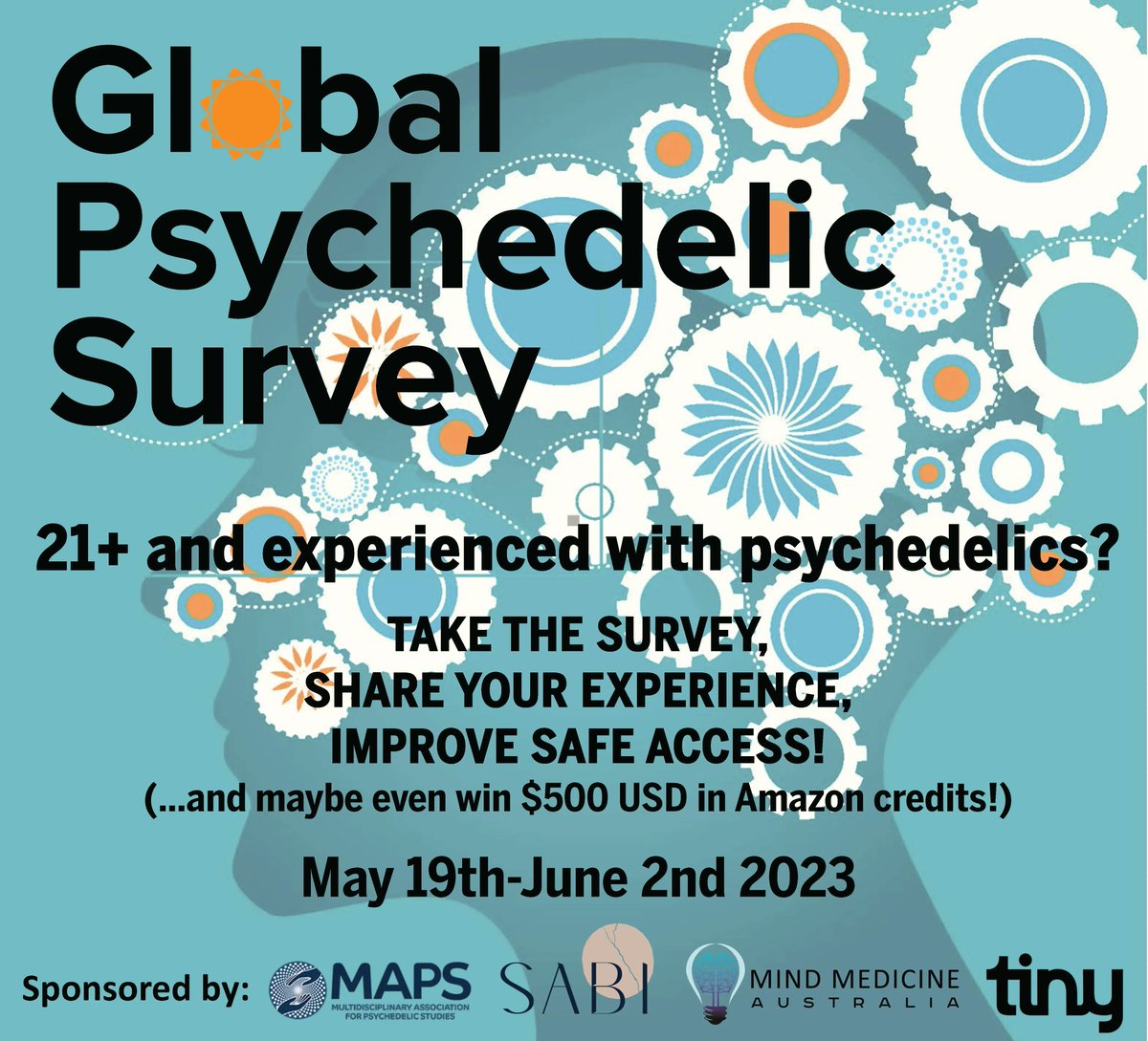 2/2 The survey will only be available online from May 19th - June 2nd, 2023. Take the survey and enter to win the giveaway: buff.ly/3obRvHj @MAPS @SabiMind @mindmedicineAU