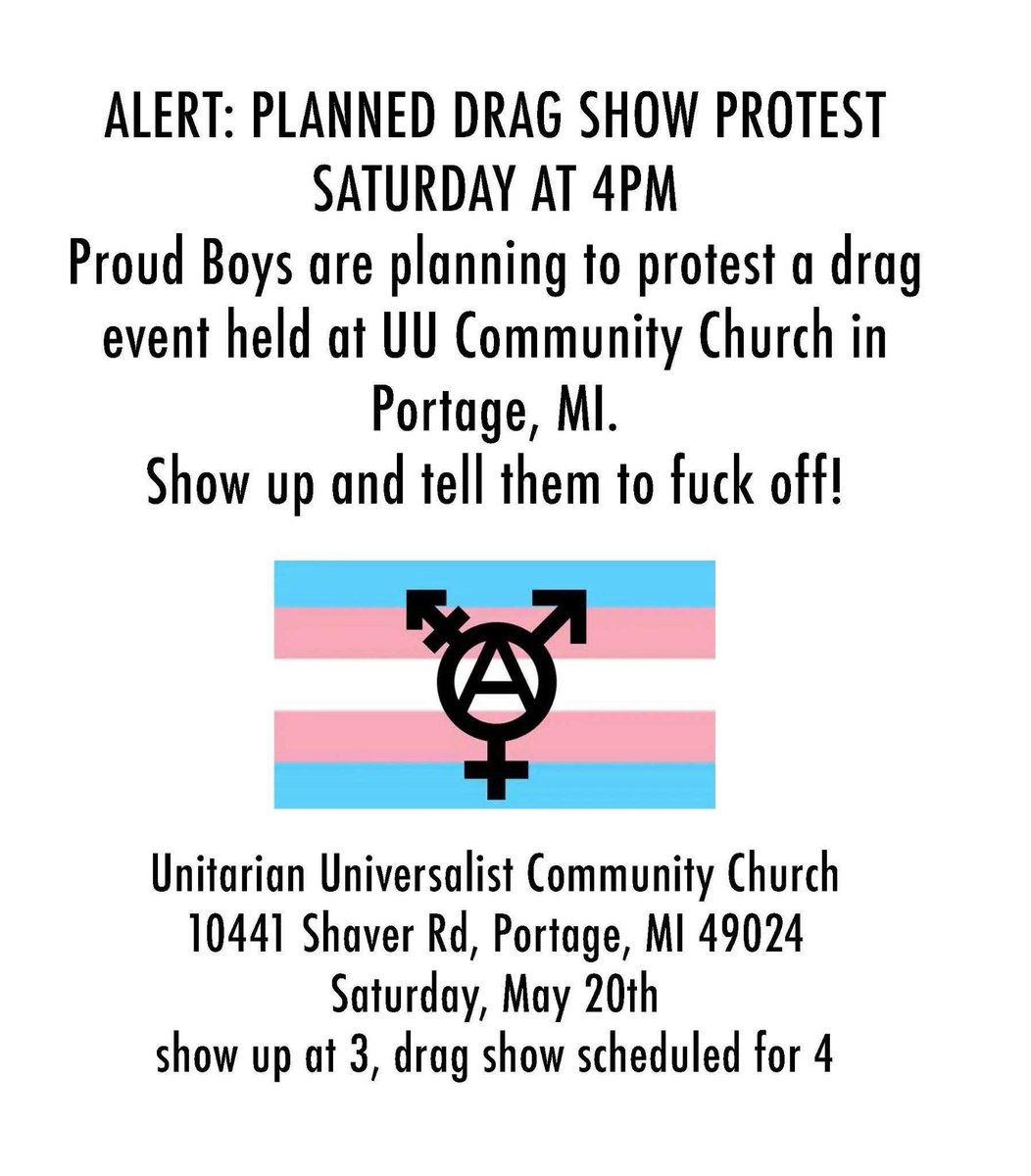 313ccDetroit's tweet image. Saturday 3pm in Portage, MI, just south of Kzoo. If driving from Detroit leave by 1pm. Fuck the fascists.
maps.app.goo.gl/HL7R8REjg3NaMu…