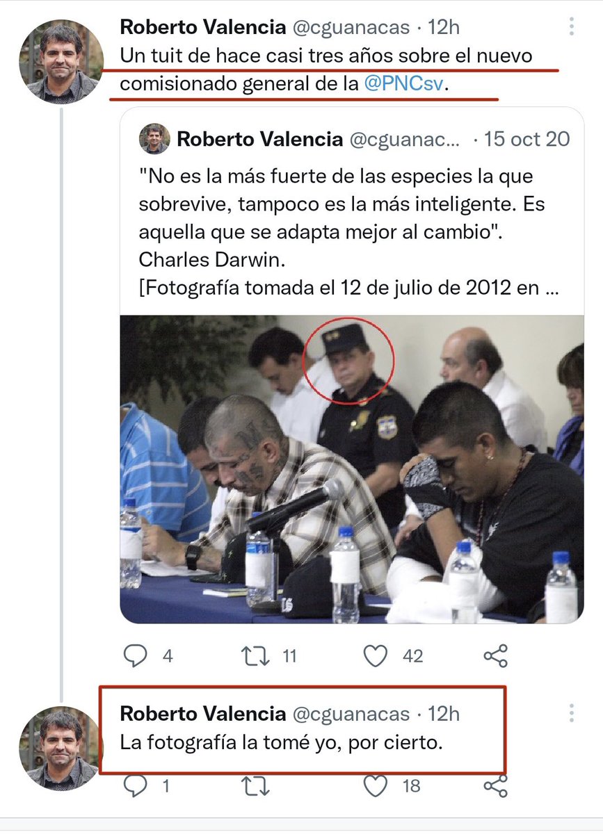 LauraPocaSV's tweet image. Ya vieron que doIor del 3% por que al @Director_PNC lo nombraron comisionado❓

Con el orgullo que el periodista #RobertoValencia dice “Yo tome la foto” a 1 foto que quieren sacar de contexto.

#SinEmbargo hace 12 años el mismo #Faro nos contaba como el #CartelDeTexis querían