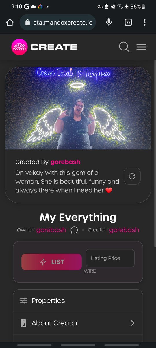 gorebashd's tweet photo. Celebration of being one the winners with a new #CreateNFTCamera #nft #Photo With my inspiration and EVERYTHING ๐
#NFTPic #Wire #Blockchain #socialmedia #awesome #vakay @chiqshoes @crypto_deb https://t.co/xvZ7wo9Q1F