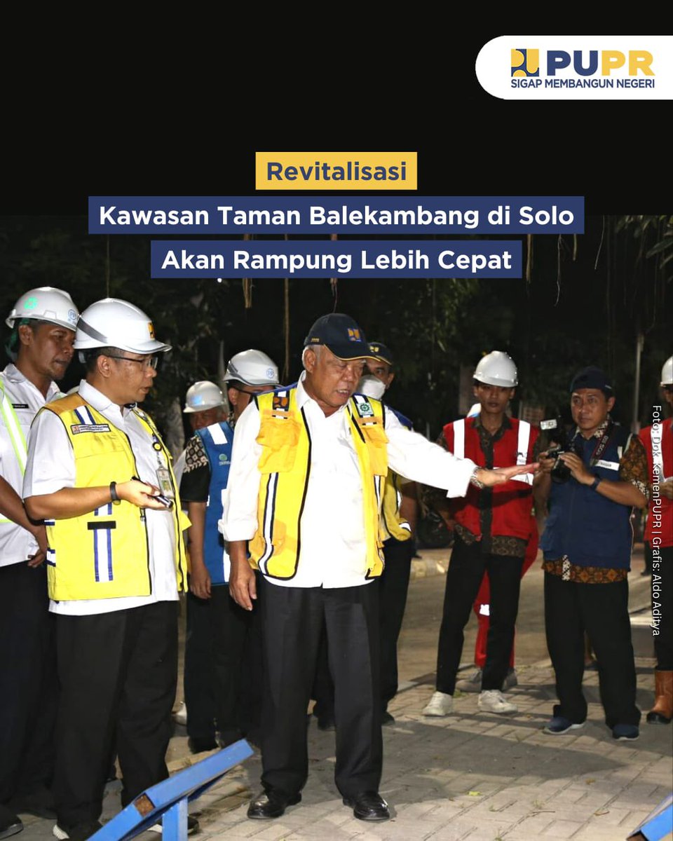 Saat meninjau pekerjaan revitalisasi Taman Balekambang di Surakarta, Jawa Tengah (19/5), Menteri PUPR Basuki Hadimuljono menyatakan optimistis revitalisasi kawasan itu rampung akan pada Oktober tahun ini, lebih cepat dari target semula pada bulan Desember. 

#SigapMembangunNegeri