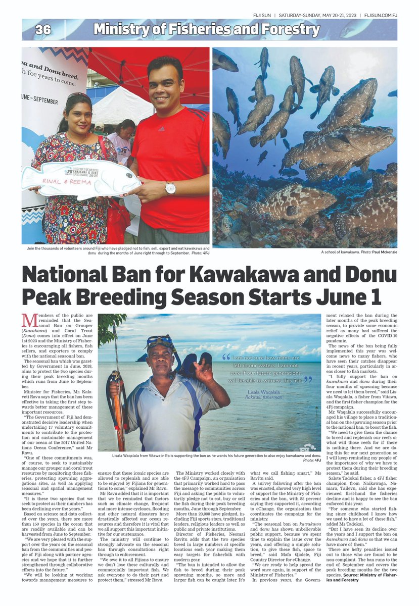 Ministry of Fisheries, Fiji tweet media