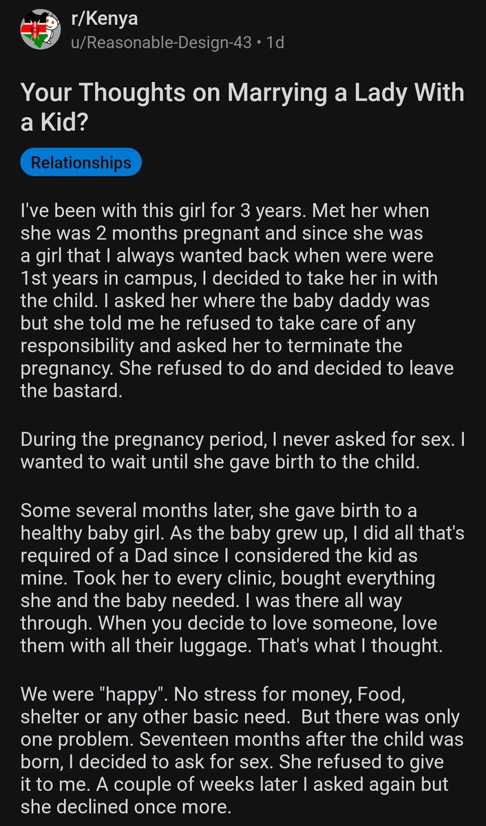 Kimuzi_'s tweet photo. I have been on Reddit, and this is the most underrated app ever. Kuna section ya Kenyans on reddit. That aside, wanaume..kindly mjiheshimu. Never take in a woman mwenye ako na mtoto. Kindly, don't be that man https://t.co/MvpFpUtOZ5