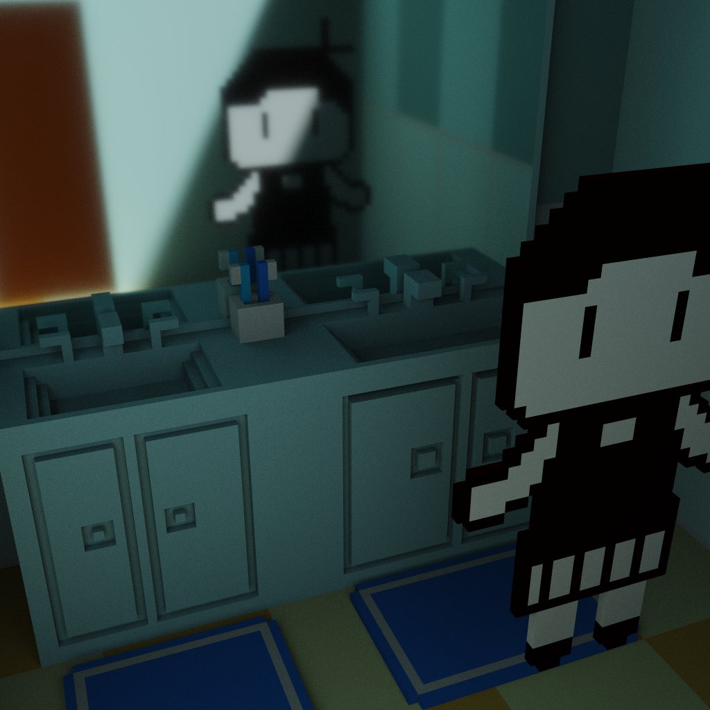 CallmeJavier on Twitter: "Omori bathroom voxel art #OMORIFANART #OMORI ...