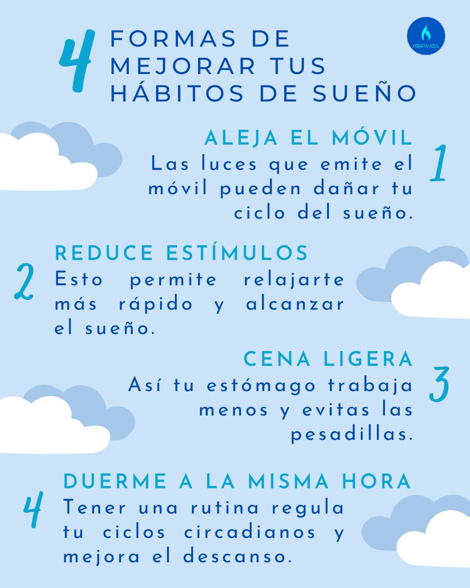 Fogata_Azul's tweet photo. Recuerda que tener un descanso reparador es parte de un completo #bienestar 😴 https://t.co/rCEHjDmSmk