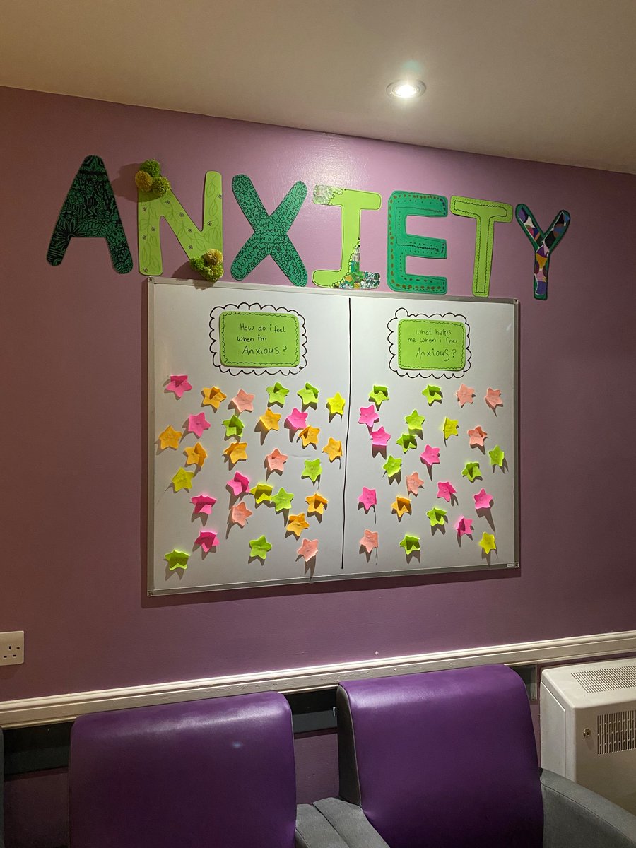ward3acute's tweet photo. Given it’s mental health awareness week ward 3 have been looking at Anxiety. As a group, the patients discussed how anxiety makes them feel and ways in which helps them to cope. #MentalHealthAwarenessWeek  
#support https://t.co/Xoxh3cwcsK
