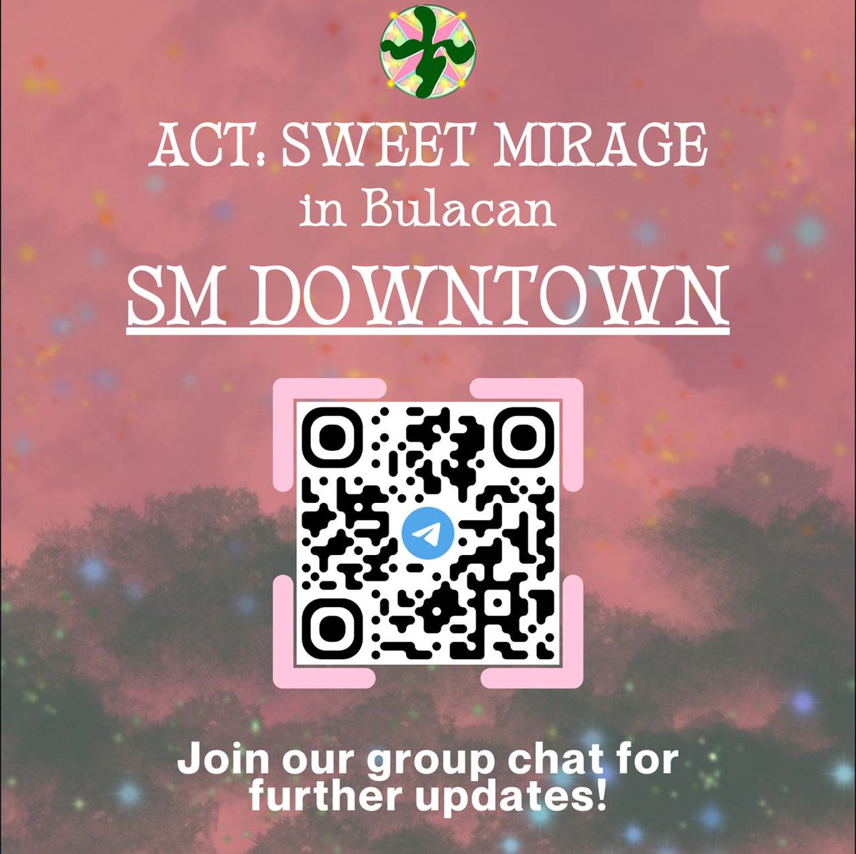 [TXT Act: Sweet Mirage in Bulacan] SM DOWNTOWN TICKETING 

Hi MOAs, I'm one of the head volunteers for the unofficial onsite queueing for #TXTinBulacan ticketing at SM DOWNTOWN. 

If you plan to line up at the said branch, kindly scan the qr code below to join our telegram gc 💙