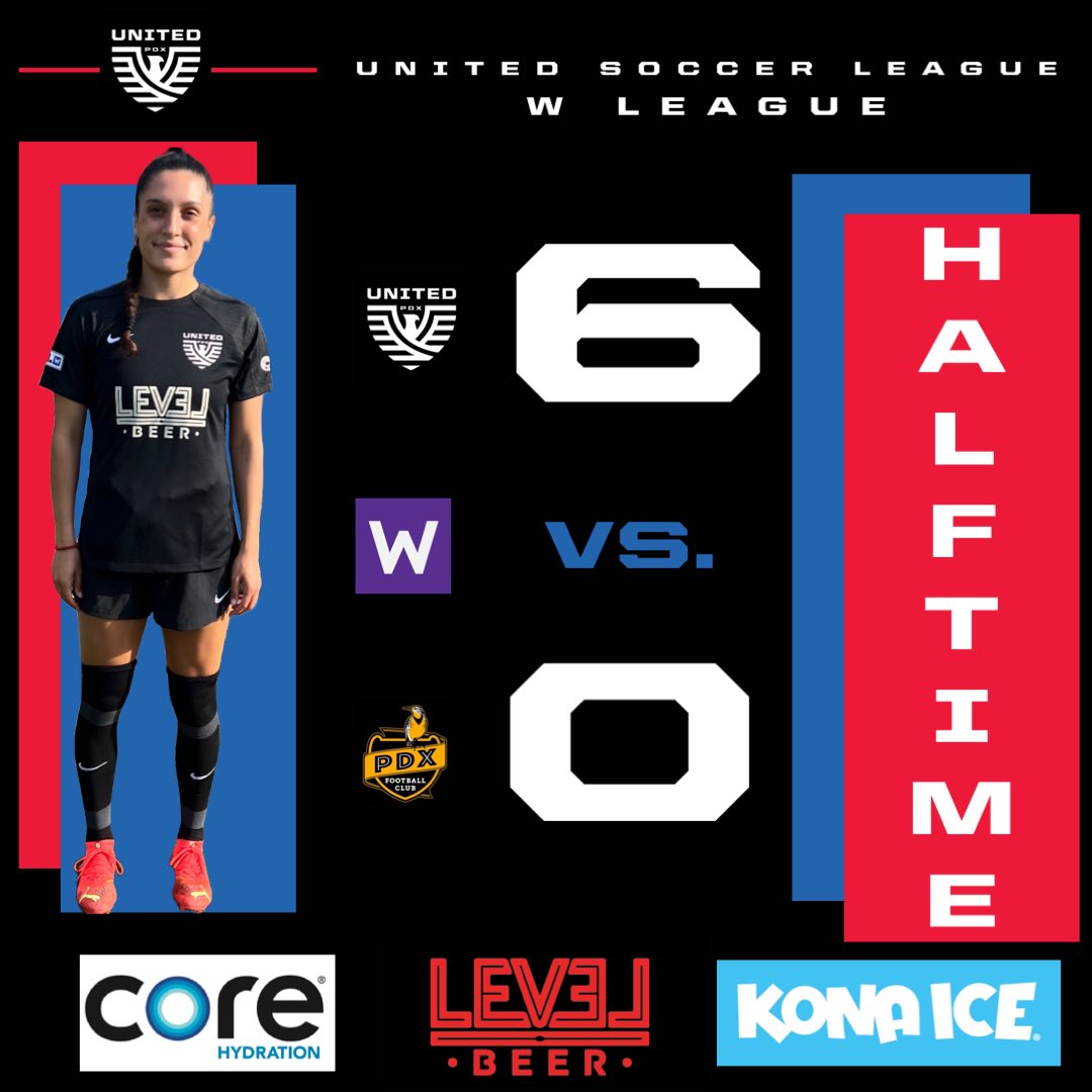 🚨W League Announcement🚨

Halftime Score 6 - 0! 

Goals:
Kayla Adams 
Nedya Sawan (3) 
Emily Collier (2)

#WeAreUnited #UnitedIsTheFuture #PlayUnited #PortlandsClub #ForTheW @USLWLeague