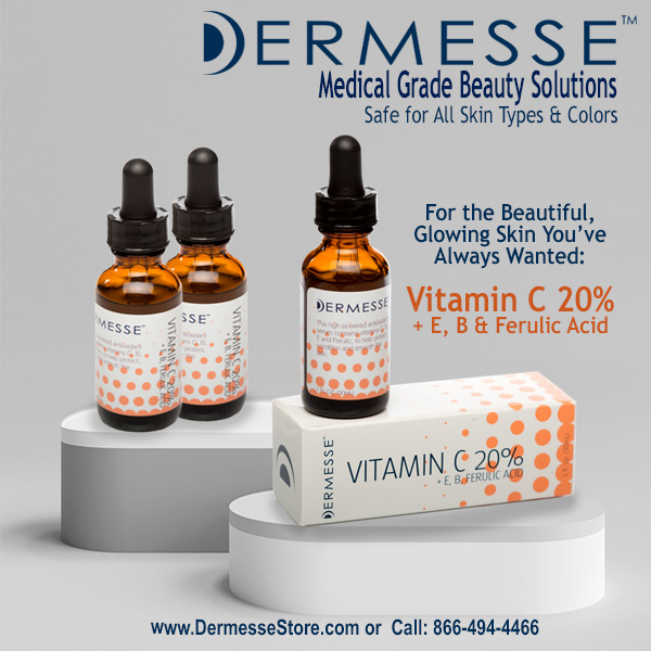 Discover #DERMESSE BEST SELLER #VitaminC 20% Serum (+B / E & Ferulic)! Reduce appearance of fine lines & wrinkles. Brightens & even skin tone. Paraben, sulfate & fragrance FREE! Safe for ALL SKIN TYPES! DermesseStore.com or Call 866-494-4466 #VitaminCSerum #Skincare