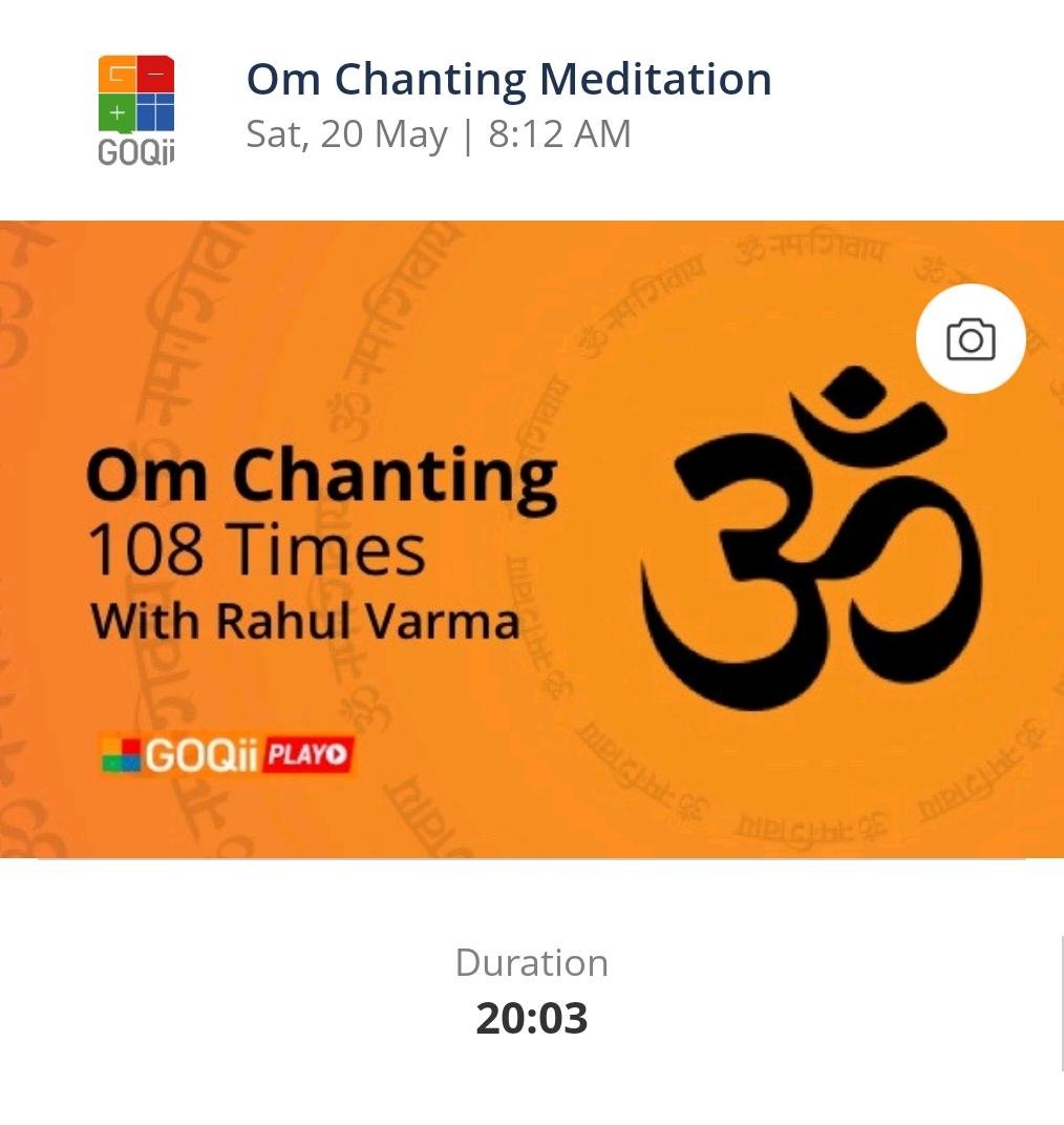 I do meditation Om Chanting Meditation on GOQii app. Let’s get healthy together. @GOQii #BeTheForce Join GOQii using goqiiapp.page.link/niMS2