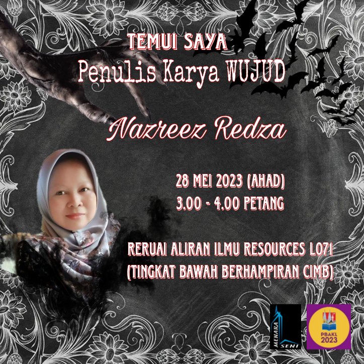 Jom, ramai-ramai meriahkan PBAKL 2023 di WTC, Kuala Lumpur (26 Mei - 4 Jun). Anda boleh dapatkan karya saya di sana.
WUJUD 'Ada Yang Mengikut❗'
Berdasarkan Dari Kisah Sebenar. 👹
#swaterbit #menaraseni