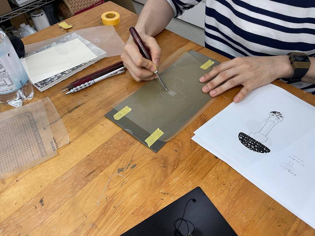 昨日は謄写版で「きのこws🍄」ご受講のお客様。 instagr.am/p/Cscsy3nPz_g/