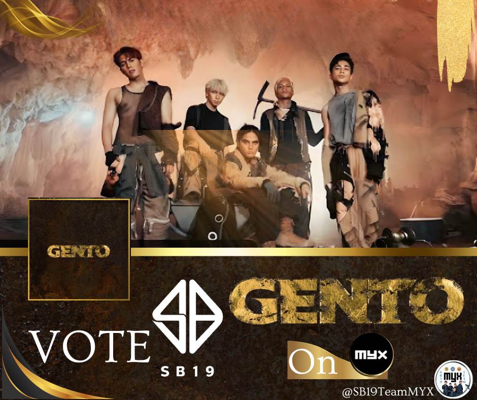 SB19CG's tweet photo. ⚠️We are inviting everyone to join us in the mass voting for GENTO at the MYX Charts. Starting today (May 20, 2023) at 12 noon.

Please check on how to vote👇

✅ARTIST: SB19
⚠️SONG: GENTO

Please vote as many times as you can so we can put this song in the top 1. Thank you A'TIN 💠

STREAM GENTO NOW
#NewMusic #GENTO #SB19
@SB19Official #SB19GENTO