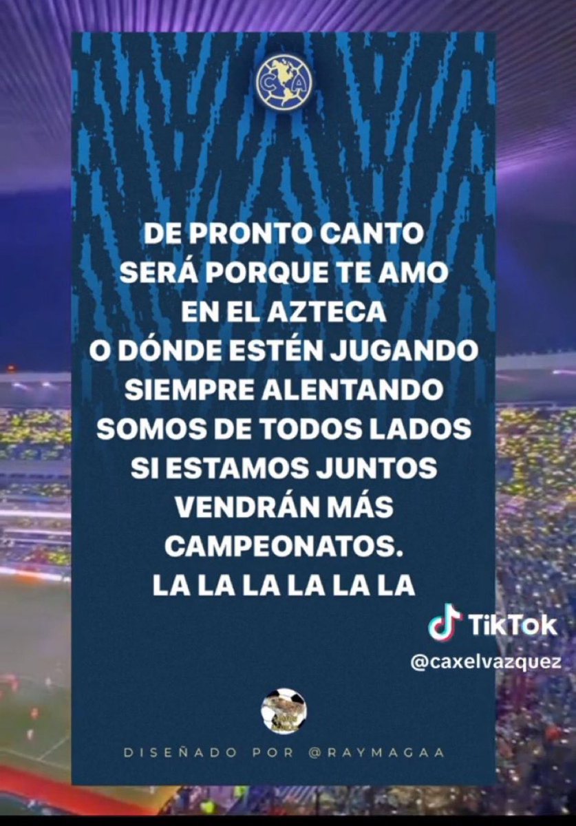 DENLE RT PARA QUE SE HAGA MASIVO.

“SERÁ PORQUE TE AMO”
<a href="/ClubAmerica/">Club América</a> 💛💙🦅