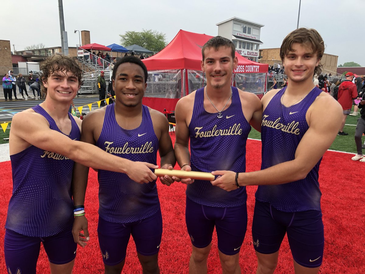 FowlervilleXC's tweet photo. Big performances tonight in Frankenmuth! Boys finish 3rd overall and the Girls place 9th. Congrats to our #StateQualifiers Owen (100m, 400mR, 800mR), Landon (PV), Zo (400mR, 800mR), Evan (400mR, 800mR), Carl (800mR) and Justice (400mR)! #GRBound #TrueGladiators #MadeInTheVille https://t.co/fgGeGIqeyj