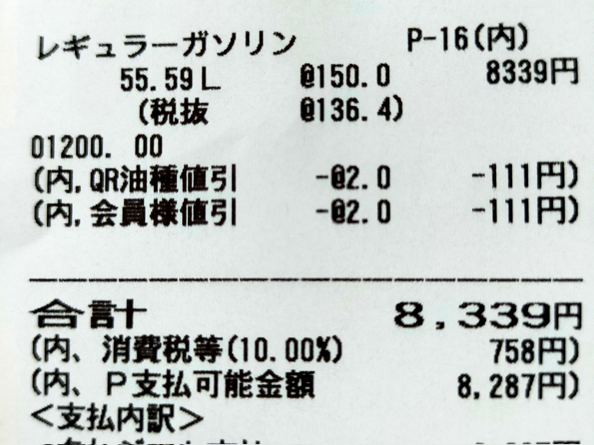 minuma_biker's tweet photo. 雨予報だったので給油に、55Lで709kmなのでリッター12.7km
前乗ってたのは満タンで450km程度だったからエコカーっすね🤣🤣

家出る直前にサイトチェックし2円引きのQRコードをゲトー、それでも会員割引まで使って150円とか😭 #usappy https://t.co/OGrlgEtyVk