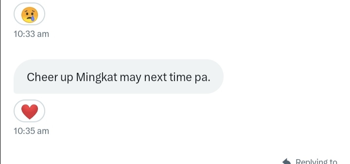 Someone messaged and sent some encouraging words. Thank you ate @airiejane_. 🥺❤️