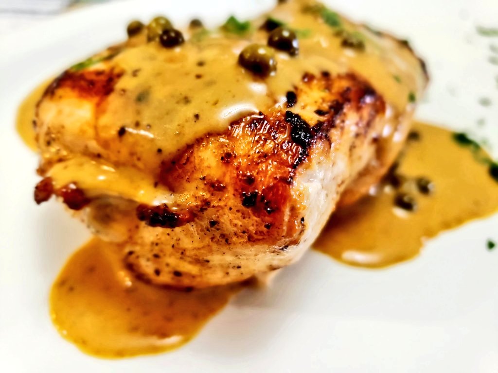 Traderstewie on Twitter "Seared chicken breast with cognac au poivre